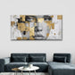 Geometric with Golden Foil Wall Art Canvas Office Home Room Framed 80x45cm