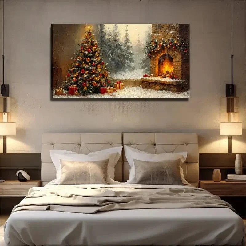 Decorated Tree Modern Wall Art Canvas Office Home Room Framed 120x60cm