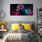 Abstract Rooster with Headphone Wall Art Canvas Office Home Room Framed 120x60cm