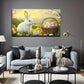 Spring Bunny & Easter Eggs Wall Art Canvas Office Home Room Framed 120x60cm