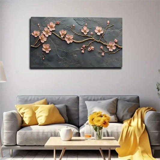 Modern Pink Cherry Blossoms Wall Art canvas office home room framed 120x60cm