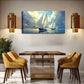Nautical Sailboats On Ocean Wall Art Canvas Office Home Room Framed 120x60cm