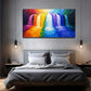 Colorful Waterfall Vibrant Wall Art Canvas Office Home Room Framed 80x45cm