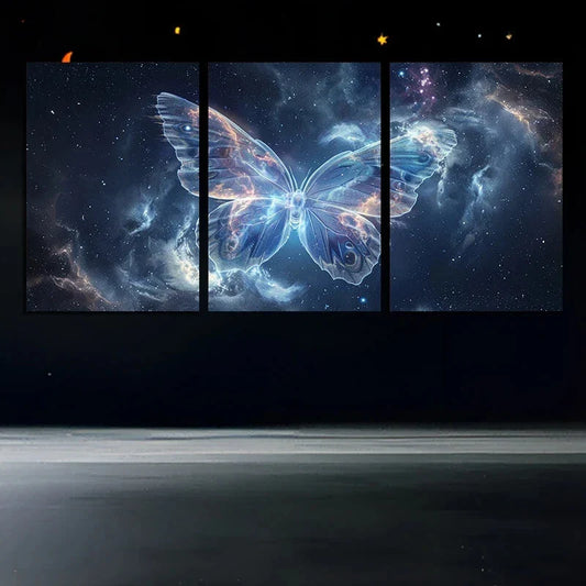 3pcs Butterfly Nebula Galaxy Metal Print Ready to Hang Art