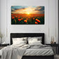 Blooming Orange Poppy Wall Art Canvas Office Home Room Framed 120x60cm