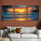 3pcs Coastal Palm Tree Beach Decor Theme Wall Art Set Canvas Framed 40x60cm - High Quality Print 100% Australian Made Wall Canvas Ready to Hang