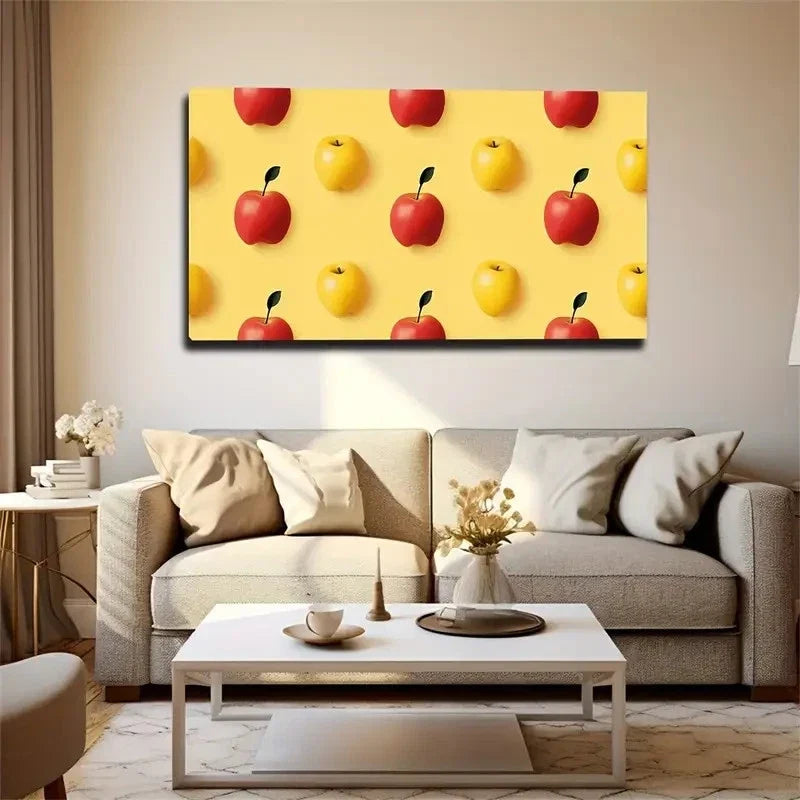 Apple Simple Same Quantity Wall Art Canvas Office Home Room Framed 120x60cm