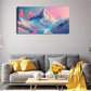 Snowy Mountain Landscape Blue Wall Art Canvas Office Home Room Framed 120x60cm