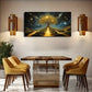 Majestic Tree Golden Splendor Wall Art Canvas Office Home Room Framed 120x60cm