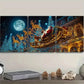 3pcs Festive Santa Claus Sleigh Ride Wall Art Set Canvas Framed 40x60cm - High Quality Print 100% Australian Made Wall Canvas Ready to Hang