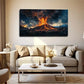 Dramatic Volcanic Eruption Wall Art Canvas Office Home Room Framed 120x60cm