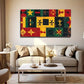 Tribal Pattern Measuring Wall Art Canvas Office Home Room Framed 80x45cm