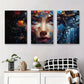 3pcs Surreal Drip Paint Flower Face Metal Print Ready to Hang Art