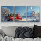 3pcs Christmas Tree Red Truck Nature Perfect Wall Art Set Canvas Framed 40x60cm - High Quality Print 100% Australian Made Wall Canvas Ready to Hang