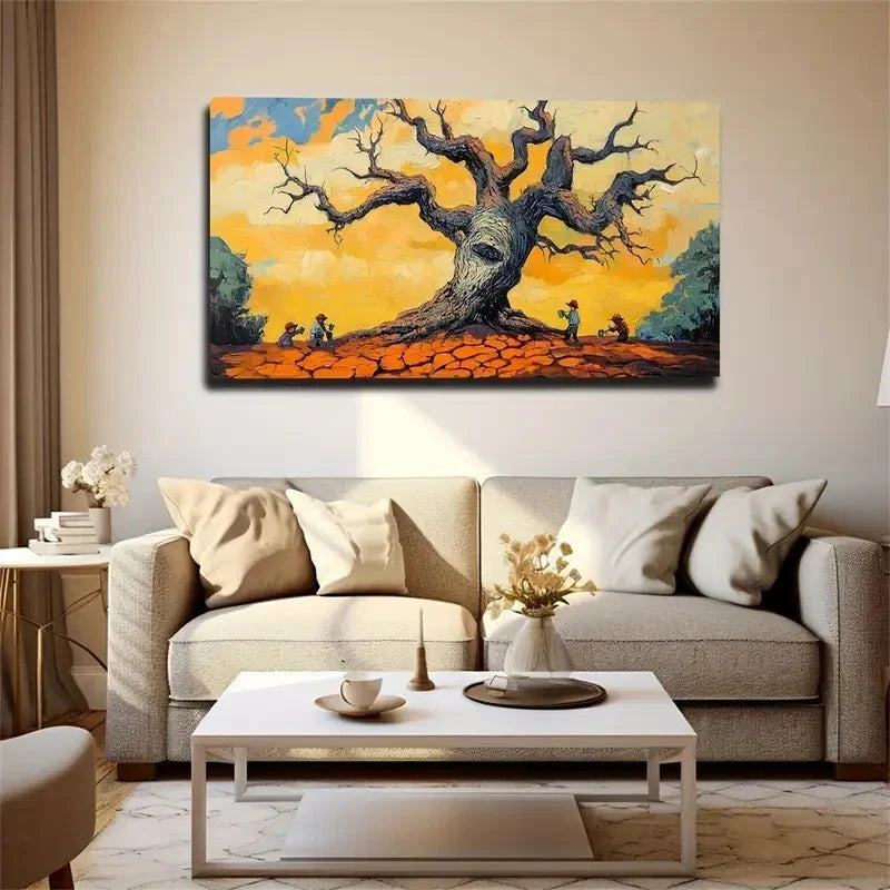 Rough Bark Texture Suitable Wall Art Canvas Office Home Room Framed 120x60cm