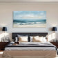 Tranquil Seascape White Clouds Wall Art Canvas Office Home Room Framed 120x60cm