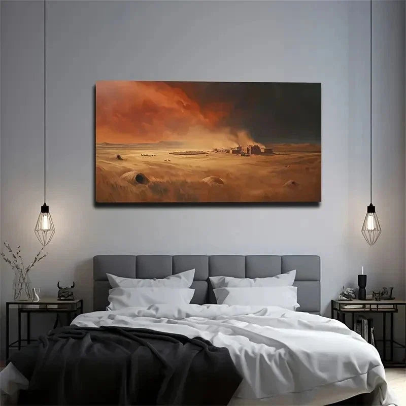 Violent Dust Storm Ideal Wall Art Canvas Office Home Room Framed 120x60cm