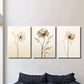 3pcs Retro Beige Floral Illustration Wall Art Set Canvas Framed 40x60cm - High Quality Print 100% Australian Made Wall Canvas Ready to Hang