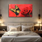 Fluttering Butterfly Rose Wall Art Canvas Office Home Room Framed 120x60cm