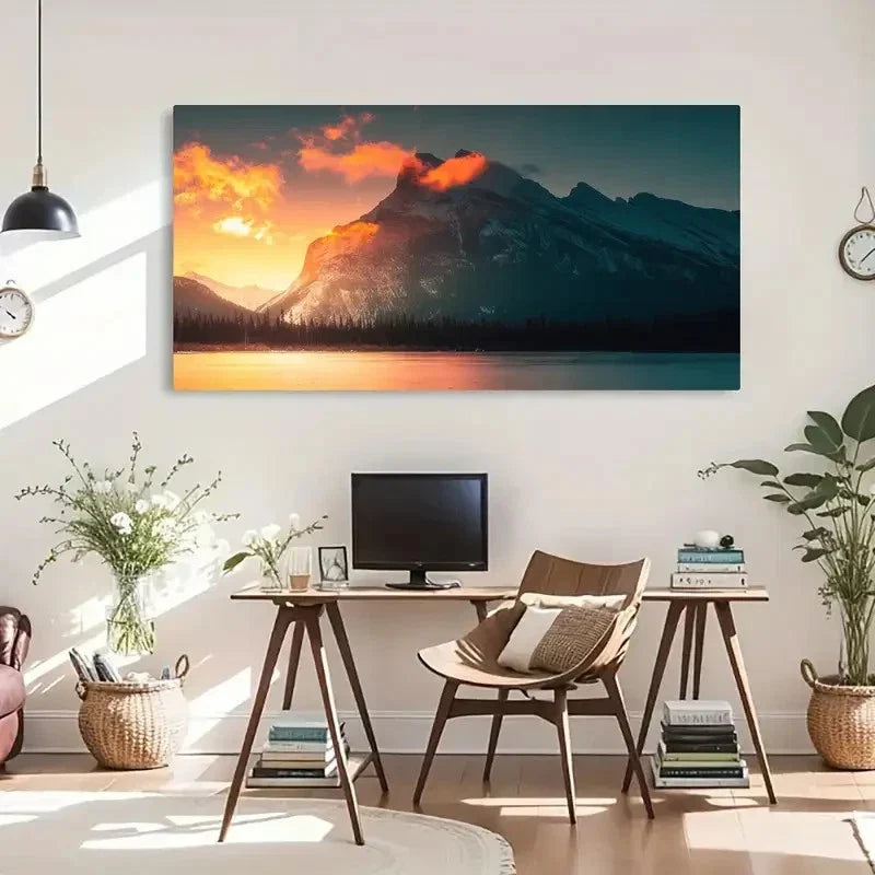 Scenery Landscape Decor Wall Art Canvas Office Home Room Framed 80x45cm