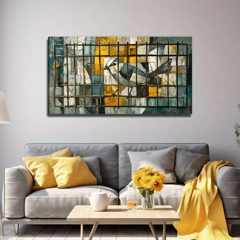 Modern Landscape Theme Wall Art Canvas Office Home Room Framed 80x45cm