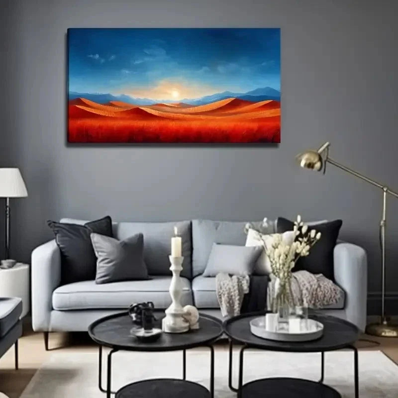 Desert Sunrise Suitable Wall Art Canvas Office Home Room Framed 120x60cm