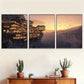 3pcss  Cliffside Pagoda - Style Building Wall Art Set Canvas Framed 40x60cm - High Quality Print 100% Australian Made Wall Canvas Ready to Hang