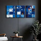 3pcs Blue and White in the Grid Light Perfect Wall Art Set Canvas Framed 40x60cm - High Quality Print 100% Australian Made Wall Canvas Ready to Hang