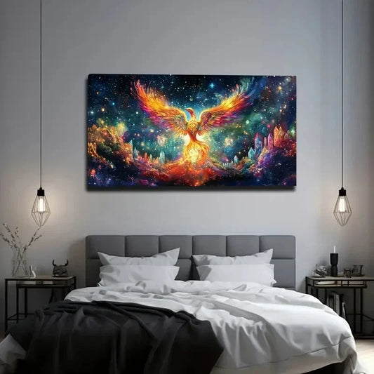 Minimalist Phoenix Vibrant Wall Art Canvas Office Home Room Framed 120x60cm