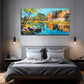 Lake Mountain Suitable Wall Art Canvas Office Home Room Framed 80x45cm