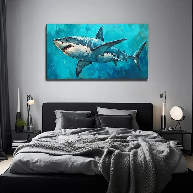 Great White Shark Wall Art Canvas Office Home Room Framed 120x60cm (Copy)