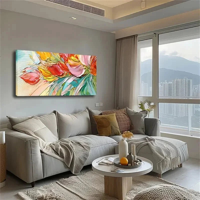 Through Thick Brushstrokes Wall Art Canvas Office Home Room Framed 120x60cm