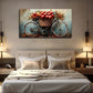 Red Apples On Bicycle Wall Art Canvas Office Home Room Framed 80x45cm