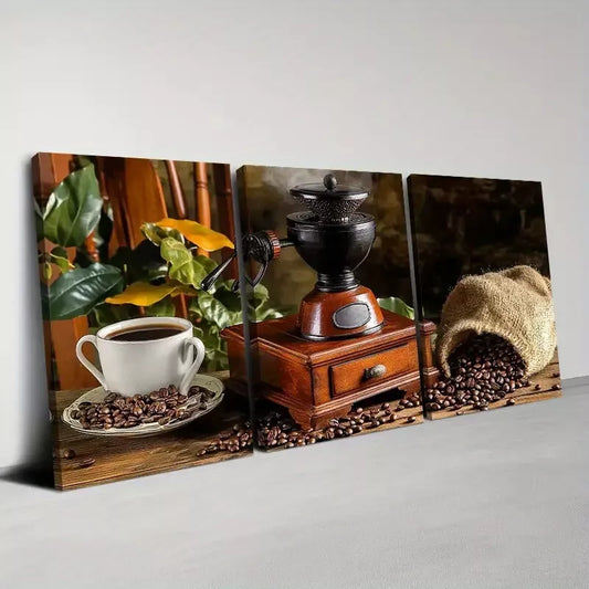 3pcs Fashion Delicious Coffee Theme Wall Art Set Canvas Framed  40x60cm - High Quality Print 100% Australian Made Wall Canvas Ready to Hang