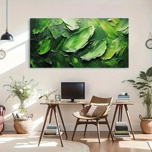 Swirling Brushstrokes Floral Wall Art Canvas Office Home Room Framed 120x60cm