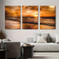 3pcs Sunset Beach Serene Ocean Metal Print Ready to Hang Art