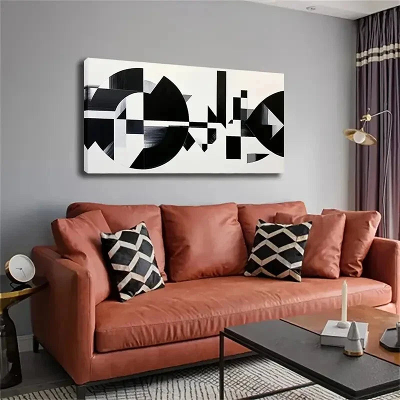 Black White Tone Combination Wall Art Canvas Office Home Room Framed 120x60cm