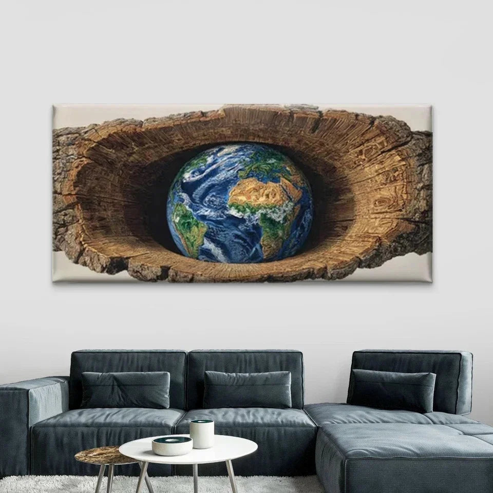 "Adventure Awaits" World Map Wall Art Canvas Office Home Room Framed 80x45cm