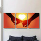 3pcs Romantic Heart Hands Love Themed Metal Print Ready to Hang Art