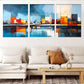 3pcs Art Deco Modern Glam Geometric Urban  Wall Art Set Canvas Framed 40x60cm - High Quality Print 100% Australian Made Wall Canvas Ready to Hang