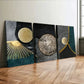 3pcs Abstract Art Tree Rings Modern Golden Blue Wall Art Set Canvas Framed 40x60cm - High Quality Print 100% Australian Made Wall Canvas Ready to Hang
