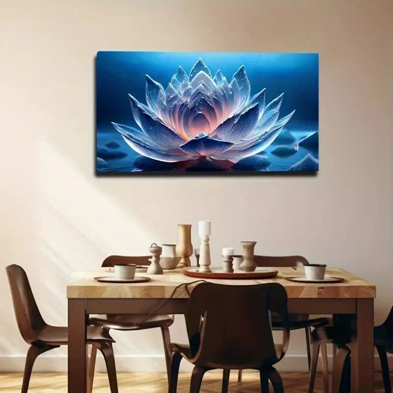 Vibrant Pink & Blue Wall Art Canvas Office Home Room Framed 80x45cm