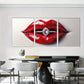 3pcs Glamorous Modern Red Lips with Diamond Rings Wall Art Set Canvas Framed 40x60cm - High Quality Print 100% Australian Made Wall Canvas Ready to Hang