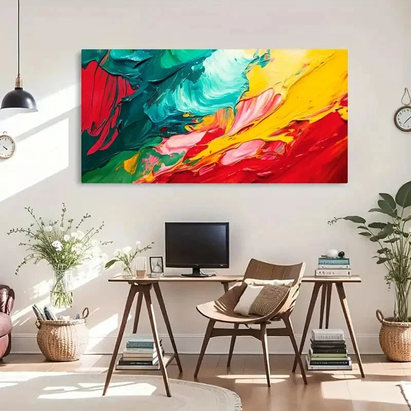 Abstract Floral Color Texture Wall Art Canvas Office Home Room Framed 120x60cm