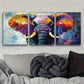 3pcs modern Colorful Elephant Wall Art Set Canvas Framed 40x60cm - High Quality Print 100% Australian Made Wall Canvas Ready to Hang