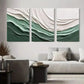 3pcs Modern Abstract Textured Landscape Green Metal Print Ready to Hang Art