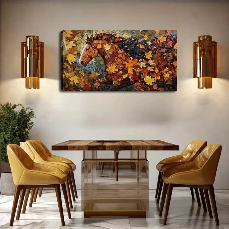 Colorful Autumn Leaves Acbstract Wall Art Canvas Office Home Room Framed 120x60cm