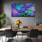 Purple Cat In Vibrant Tropical Wall Art Canvas Office Home Room Framed 120x60cm
