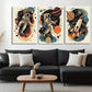 3pcs Retro Space Exploration Astronauts Perfect Wall Art Set Canvas Framed 40x60cm - High Quality Print 100% Australian Made Wall Canvas Ready to Hang