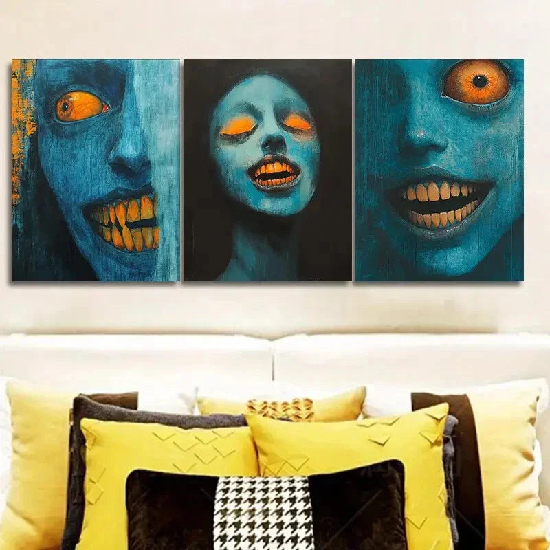 3pcs Forest demon Art Painting Metal Print Ready to Hang Art